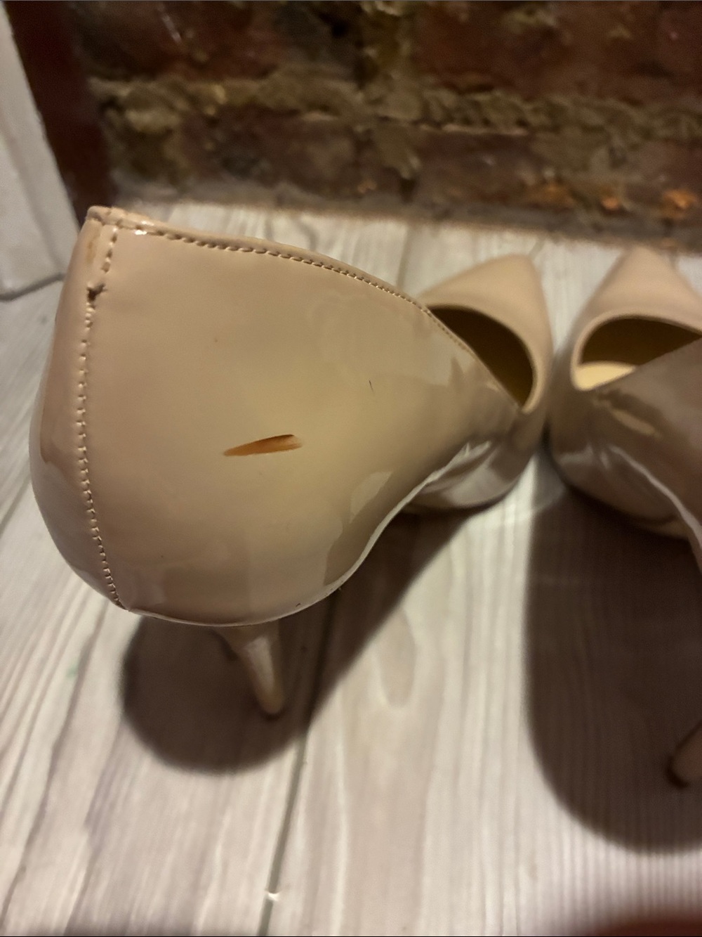 Jessica Simpson Nude Patent Pointed Toe Pumps - Picture 7 of 8